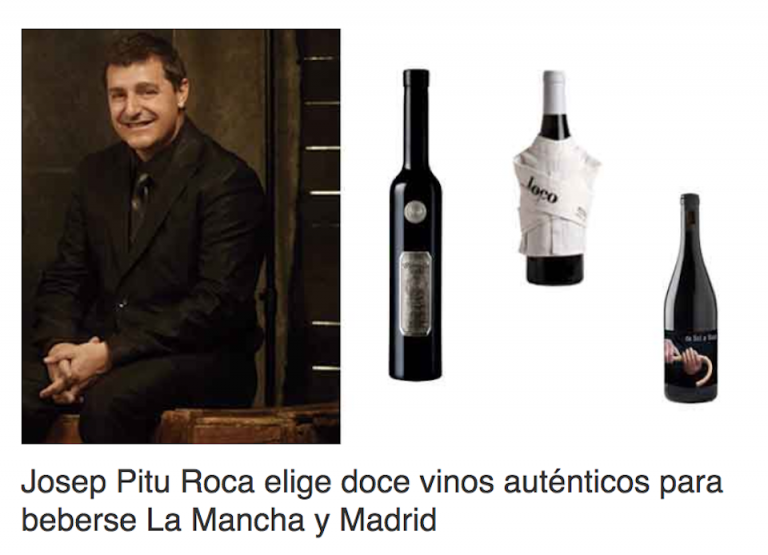 Read more about the article Josep Pitu Roca chooses Tintoralba Dulce Selección among the twelve Authentic Wines to drink La Mancha and Madrid